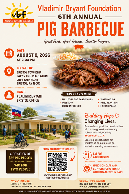 Vladimir Bryant Foundation 6th Annual Pig Barbecue